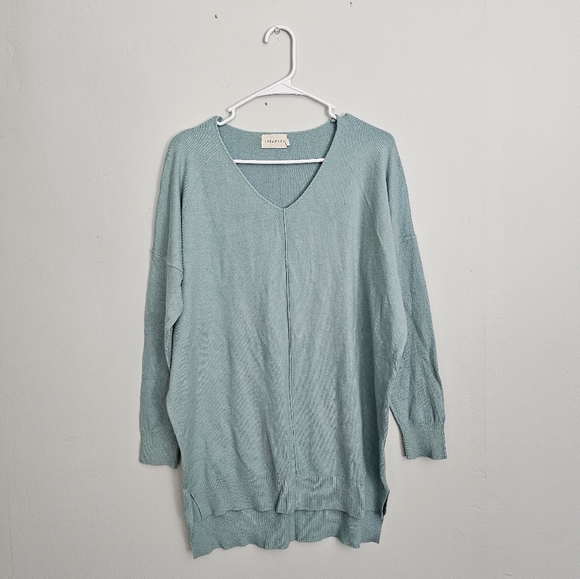 Dreamers Teal V-Neck Sweater - Picture 1 of 6
